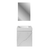 ALONI MKADO TOILETMEUBELONDERKAST - 1 DEUR - RECHTS - GREEPLOOS - SOFT CLOSE - 40X50X22,3 CM - WIT MARMER