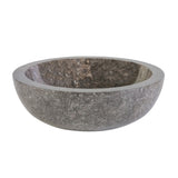 VOLLEDIG GEPOLIJSTE WASKOM VAN STEEN - GRIJS MARMER 35x12CM