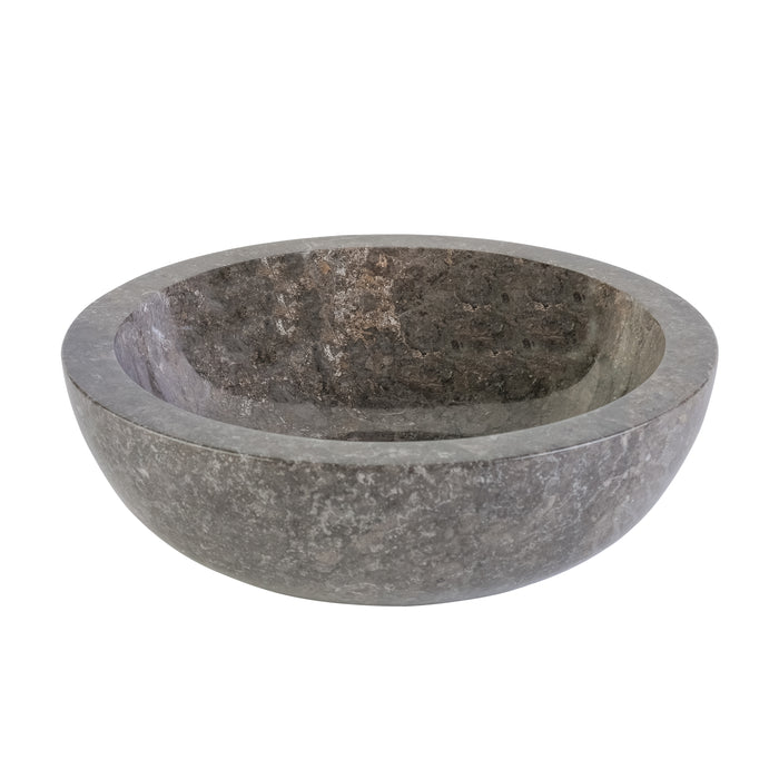 VOLLEDIG GEPOLIJSTE WASKOM VAN STEEN - GRIJS MARMER 35x12CM