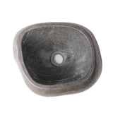 VOLLEDIG GEPOLIJSTE WASKOM VAN NATUURLIJKE RIVIERSTEEN - ZWART 30-35X15X1,5CM