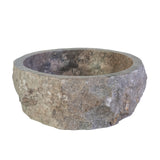 GEËRODEERDE NATUURMARMEREN WASKOM - GRIJS 30-35x15CM