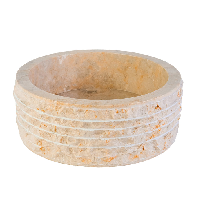 MARMEREN ALUR WASKOM MET GEPOLIJSTE BINNENZIJDE - CRÈME 40X15CM