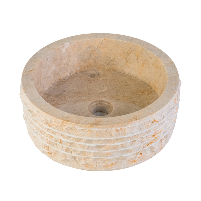 MARMEREN ALUR WASKOM MET GEPOLIJSTE BINNENZIJDE - CRÈME 40X15CM