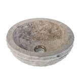 MARMEREN ALUR WASKOM MET GEPOLIJSTE BINNENZIJDE - GRIJS 35X15CM