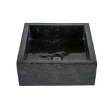 VIERKANTEN OPBOUW WASKOM VOLLEDIG GEPOLIJST - ZWART 40X40X15CM