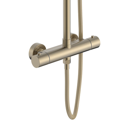 ALONI OPTIMA RONDO REGENDOUCHESET - THERMOSTATISCH - OPBOUW - COOL TOUCH - BELGAQUA - GEBORSTELD GOUD (PVD)