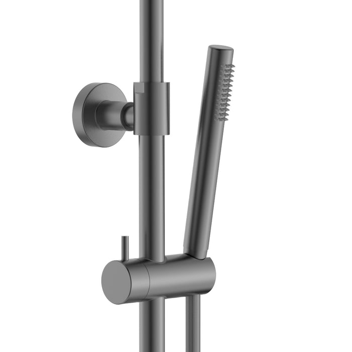 ALONI OPTIMA RONDO REGENDOUCHESET - THERMOSTATISCH - OPBOUW - COOL TOUCH - BELGAQUA - GUNMETAL (PVD)