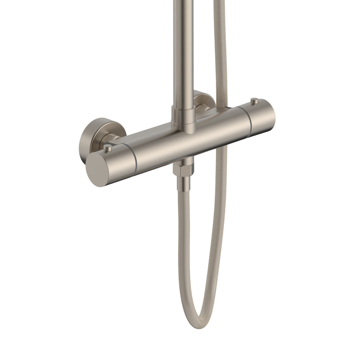 ALONI OPTIMA RONDO REGENDOUCHESET - THERMOSTATISCH - OPBOUW - COOL TOUCH - BELGAQUA - GEBORSTELD RVS