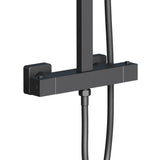 ALONI OPTIMA QUADRO REGENDOUCHESET - THERMOSTATISCH - OPBOUW - BELGAQUA - MAT ZWART