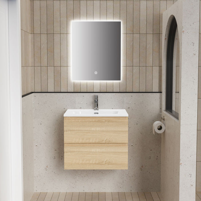 ALONI LIVA BADKAMERMEUBELSET COMPLEET - MET ONDERKAST - MET WASTAFEL - MET LED SPIEGEL - 60CM - EIK