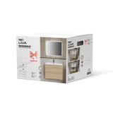ALONI LIVA BADKAMERMEUBELSET COMPLEET - MET ONDERKAST - MET WASTAFEL - MET LED SPIEGEL - 80CM - EIK