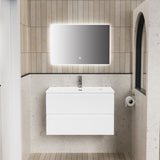 ALONI LIVA BADKAMERMEUBELSET COMPLEET - MET ONDERKAST - MET WASTAFEL - MET LED SPIEGEL - 80CM - GLANZEND WIT
