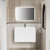 ALONI LIVA BADKAMERMEUBELSET COMPLEET - MET ONDERKAST - MET WASTAFEL - MET LED SPIEGEL - 80CM - GLANZEND WIT