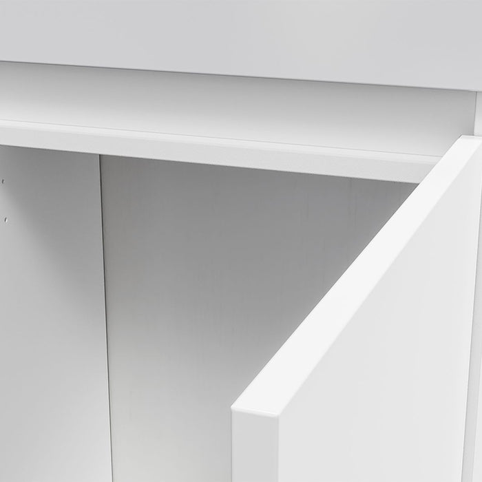ALONI ZYRO TOILETMEUBELSET - COMPLEET - ONDERKAST MET 1 DEUR - GREEPLOOS - SOFT CLOSE - OMKEERBAAR - SPIEGEL - FONTEIN - 40,5X22,5 CM - GLANZEND WIT