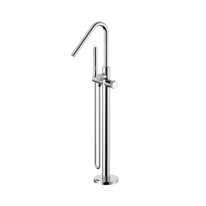 STRIA BADMENGKRAAN - VRIJSTAAND - THERMOSTATISCH - MET HANDDOUCHE EN DOUCHESLANG - KNOPPEN MET RIBBELSTRUCTUUR - BELGAQUA - CHROOM