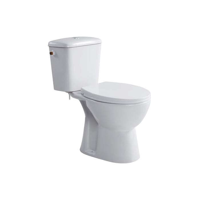ALONI PRO DUOBLOK - STAAND TOILET - RANDLOOS - S-TRAP - VLOERUITLAAT - MET RESERVOIR - MET SPOELMECHANISME - DUBBELE SPOELFUNCTIE 4/6L - MET ZITTING - SOFTCLOSE - QUICK RELEASE - 39X73X67 CM - WIT