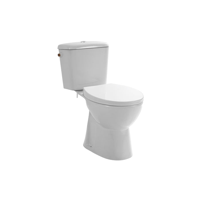ALONI PRO DUOBLOK - STAAND TOILET - RANDLOOS - S-TRAP - VLOERUITLAAT - MET RESERVOIR - MET SPOELMECHANISME - DUBBELE SPOELFUNCTIE 4/6L - MET ZITTING - SOFTCLOSE - QUICK RELEASE - 39X73X67 CM - WIT