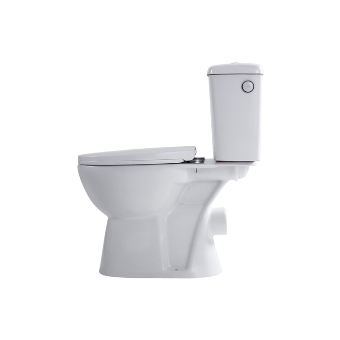 ALONI PRO DUOBLOK - STAAND TOILET - RANDLOOS - P-TRAP - MUURUITLAAT - MET RESERVOIR - MET SPOELMECHANISME - DUBBELE SPOELFUNCTIE 4/6L - MET ZITTING - SOFTCLOSE - QUICK RELEASE - 39X73X67 CM - WIT