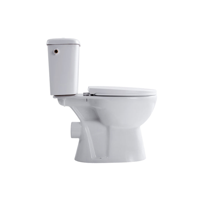 ALONI PRO DUOBLOK - STAAND TOILET - RANDLOOS - P-TRAP - MUURUITLAAT - MET RESERVOIR - MET SPOELMECHANISME - DUBBELE SPOELFUNCTIE 4/6L - MET ZITTING - SOFTCLOSE - QUICK RELEASE - 39X73X67 CM - WIT