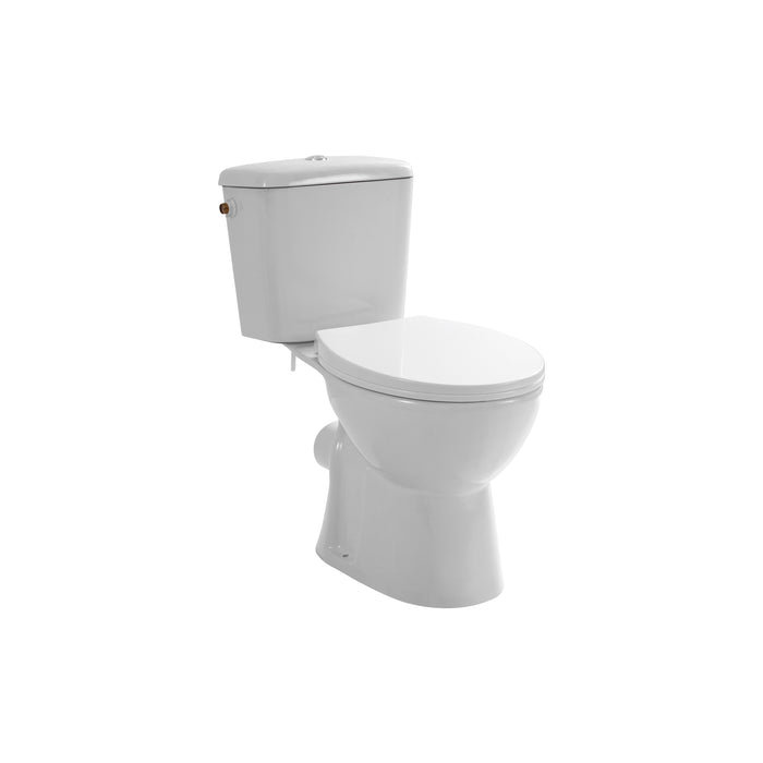ALONI PRO DUOBLOK - STAAND TOILET - RANDLOOS - P-TRAP - MUURUITLAAT - MET RESERVOIR - MET SPOELMECHANISME - DUBBELE SPOELFUNCTIE 4/6L - MET ZITTING - SOFTCLOSE - QUICK RELEASE - 39X73X67 CM - WIT