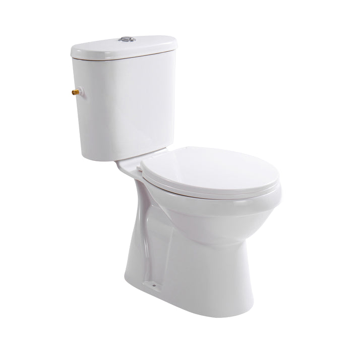 ALONI PRO5026 DUOBLOK - STAAND TOILET MET BIDET - RANDLOOS - S-TRAP - VLOERUITLAAT - MET RESERVOIR - MET SPOELMECHANISME - DUBBELE SPOELFUNCTIE 4/6L - MET ZITTING - SOFTCLOSE - QUICK RELEASE - 40X79X65 CM - WIT