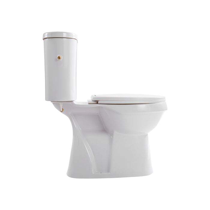 ALONI PRO5026 DUOBLOK - STAAND TOILET MET BIDET - RANDLOOS - S-TRAP - VLOERUITLAAT - MET RESERVOIR - MET SPOELMECHANISME - DUBBELE SPOELFUNCTIE 4/6L - MET ZITTING - SOFTCLOSE - QUICK RELEASE - 40X79X65 CM - WIT