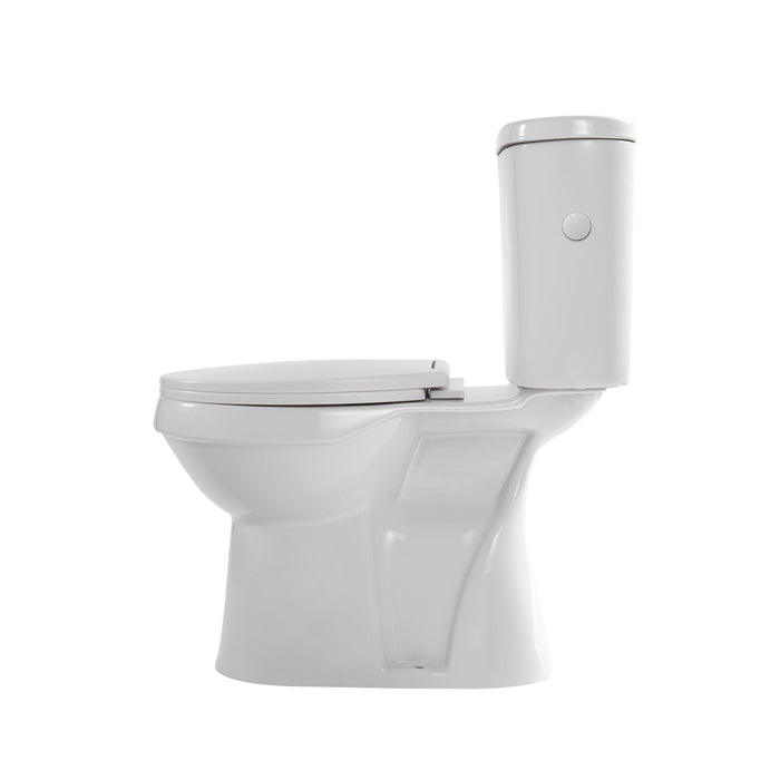 ALONI PRO5026 DUOBLOK - STAAND TOILET MET BIDET - RANDLOOS - S-TRAP - VLOERUITLAAT - MET RESERVOIR - MET SPOELMECHANISME - DUBBELE SPOELFUNCTIE 4/6L - MET ZITTING - SOFTCLOSE - QUICK RELEASE - 40X79X65 CM - WIT