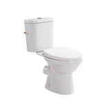 ALONI PRO5027 DUOBLOK - STAAND TOILET MET BIDET - RANDLOOS - P-TRAP - MUURUITLAAT - MET RESERVOIR - MET SPOELMECHANISME - DUBBELE SPOELFUNCTIE 4/6L - MET ZITTING - SOFTCLOSE - QUICK RELEASE - 40X79X65 CM - WIT