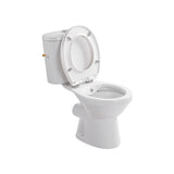ALONI PRO5027 DUOBLOK - STAAND TOILET MET BIDET - RANDLOOS - P-TRAP - MUURUITLAAT - MET RESERVOIR - MET SPOELMECHANISME - DUBBELE SPOELFUNCTIE 4/6L - MET ZITTING - SOFTCLOSE - QUICK RELEASE - 40X79X65 CM - WIT