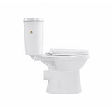 ALONI PRO5027 DUOBLOK - STAAND TOILET MET BIDET - RANDLOOS - P-TRAP - MUURUITLAAT - MET RESERVOIR - MET SPOELMECHANISME - DUBBELE SPOELFUNCTIE 4/6L - MET ZITTING - SOFTCLOSE - QUICK RELEASE - 40X79X65 CM - WIT