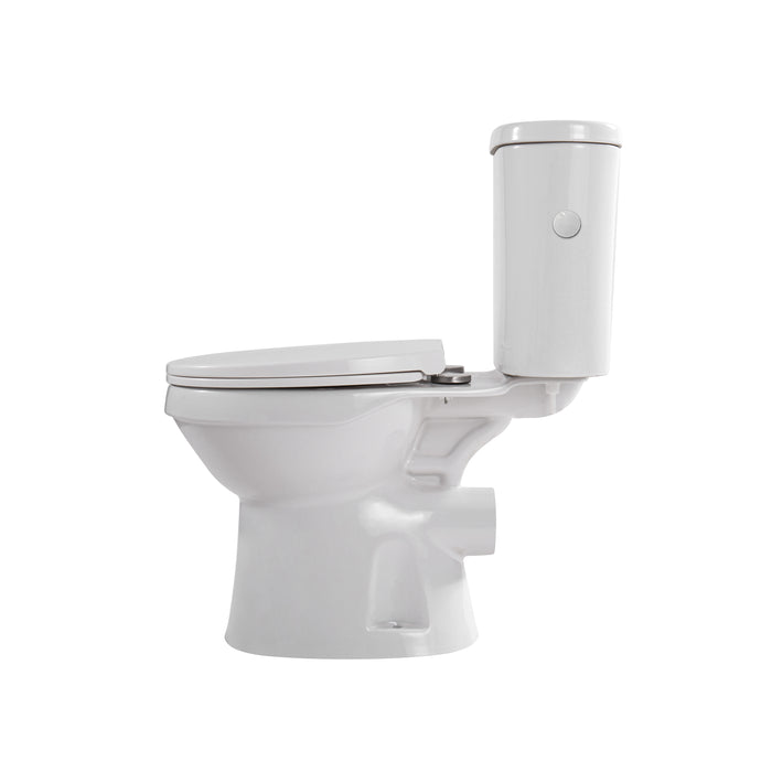 ALONI PRO5027 DUOBLOK - STAAND TOILET MET BIDET - RANDLOOS - P-TRAP - MUURUITLAAT - MET RESERVOIR - MET SPOELMECHANISME - DUBBELE SPOELFUNCTIE 4/6L - MET ZITTING - SOFTCLOSE - QUICK RELEASE - 40X79X65 CM - WIT