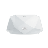 CREAVIT RUBY RB040 WASKOM - OPBOUW - KERAMIEK - ZONDER OVERLOOP - ZONDER KRAANGAT - 40X8,5X40 CM - GLANZEND WIT