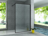 ALONI INLOOPDOUCHE MET KADER - 1400 X 2000MM - MAT ZWART - HELDER GLAS