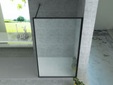 ALONI INLOOPDOUCHE MET KADER - 1400 X 2000MM - MAT ZWART - HELDER GLAS