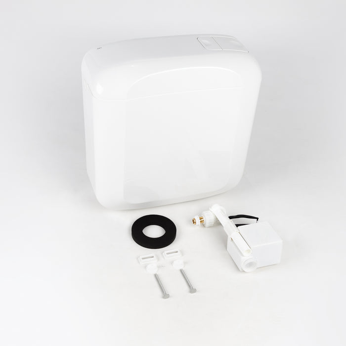 ALONI SAFORO TOILETRESERVOIR - DUBBELE SPOELING 3/6 L - WATERBESPAREND - KUNSTSTOF - GLANZEND WIT