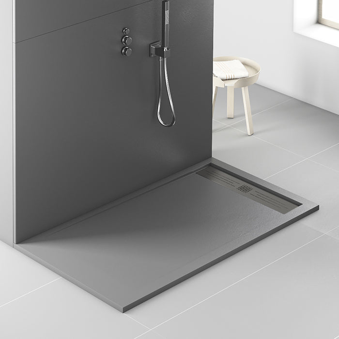 ALONI ELITE DOUCHEBAK - COMPOSIET - 180X90X3CM - MAT GRIJS