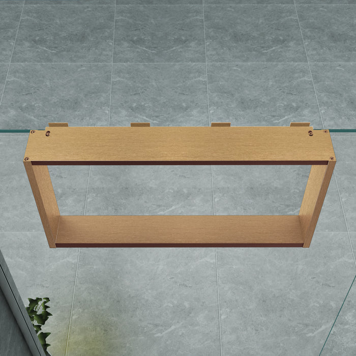 OPBOUWNIS VOOR DOUCHEWAND - 4 HANDDOEKHAKEN - ALUMINIUM - 60X30X8 CM - BRUIN BRONS