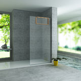 OPBOUWNIS VOOR DOUCHEWAND - 4 HANDDOEKHAKEN - ALUMINIUM - 60X30X8 CM - GEBORSTELD KOPER