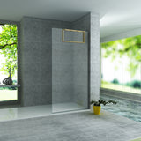 OPBOUWNIS VOOR DOUCHEWAND - 4 HANDDOEKHAKEN - ALUMINIUM - 60X30X8 CM - GEBORSTELD GOUD