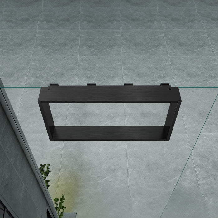 OPBOUWNIS VOOR DOUCHEWAND - 4 HANDDOEKHAKEN - ALUMINIUM - 60X30X8 CM - GUNMETAL