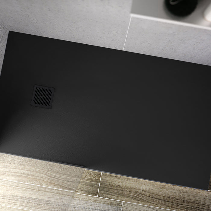 ALONI MADISON DOUCHEBAK - COMPOSIET - 180X90X3CM - MAT ZWART