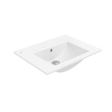 SU WASTAFEL - 1 WASBAK - ZONDER KRAANGAT - KERAMIEK - 60X45CM - GLANZEND WIT