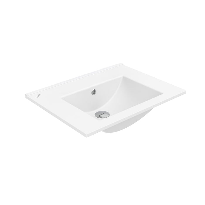 SU WASTAFEL - 1 WASBAK - ZONDER KRAANGAT - KERAMIEK - 60X45CM - GLANZEND WIT