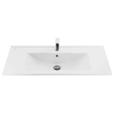 SU WASTAFEL - 1 WASBAK - MET KRAANGAT - KERAMIEK - 100X45CM - GLANZEND WIT
