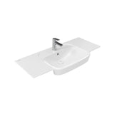 CREAVIT SAILY WASTAFEL - 1 WASBAK - 1 KRAANGAT - MET AFLEGVLAK - KERAMIEK - 100X45X17,7CM - GLANZEND WIT