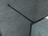 ALONI INLOOPDOUCHE MET RASTER DECOR - 1400 X 2000MM - MAT ZWART - HELDER GLAS