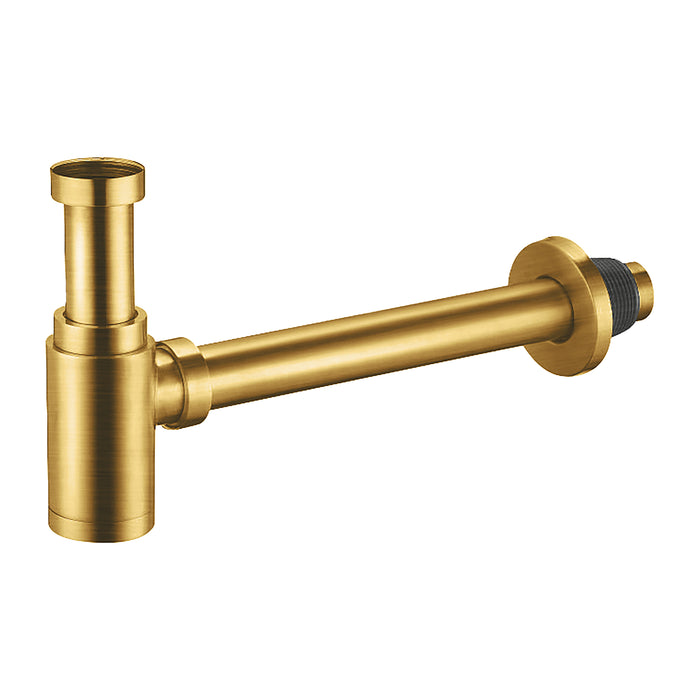 ALONI DESIGN WASTAFEL SIFON UIT MESSING 5/4 (33CM) - GEBORSTELD GOUD
