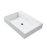 WONDA SQUARE WASTAFEL - 1 WASBAK - MET OVERLOOP - ZONDER KRAANGAT - KUNSTMARMER - 80X12X52,5 CM - MAT WIT