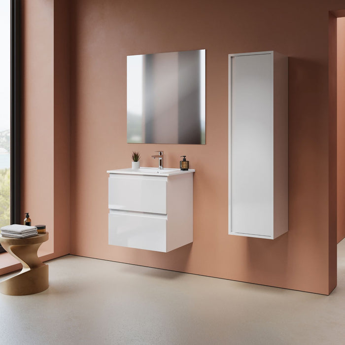 ALONI SALLY XL WASTAFELONDERKAST - 2 LADES - SOFTCLOSE - GREEPLOOS - 56X60X45,3 CM - GLANZEND WIT