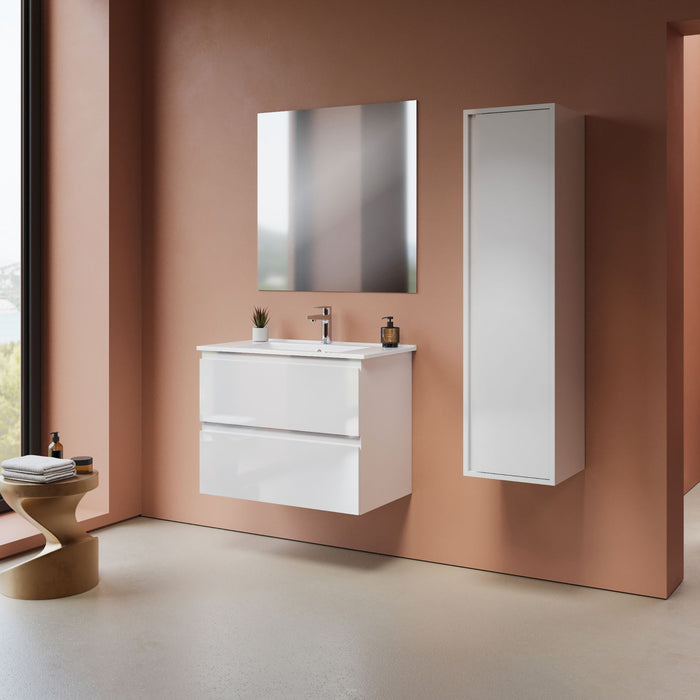 ALONI SALLY XL WASTAFELONDERKAST - 2 LADES - SOFTCLOSE - GREEPLOOS - 76X60X45,3 CM - GLANZEND WIT